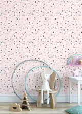 Ona Pink Terrazzo Wallpaper with Bohemian Abstract Motif - Chesapeake 4060-139035