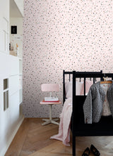 Ona Pink Terrazzo Wallpaper with Bohemian Abstract Motif - Chesapeake 4060-139035