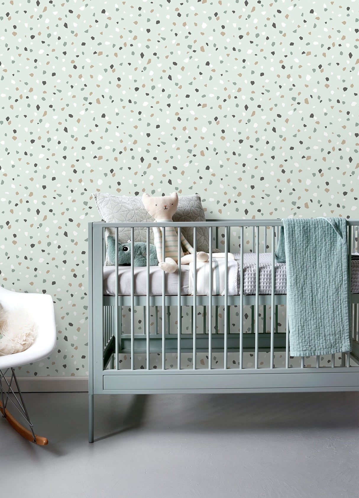 Ona Mint Terrazzo Wallpaper with Abstract Bohemian Pattern - Chesapeake 4060-139036