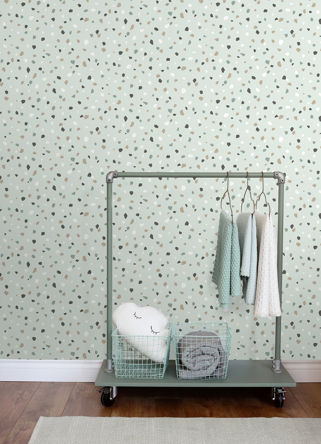 Ona Mint Terrazzo Wallpaper with Abstract Bohemian Pattern - Chesapeake 4060-139036