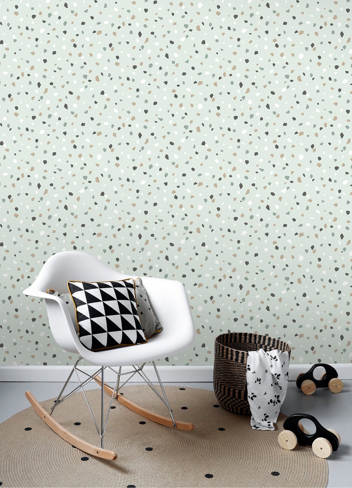 Ona Mint Terrazzo Wallpaper with Abstract Bohemian Pattern - Chesapeake 4060-139036