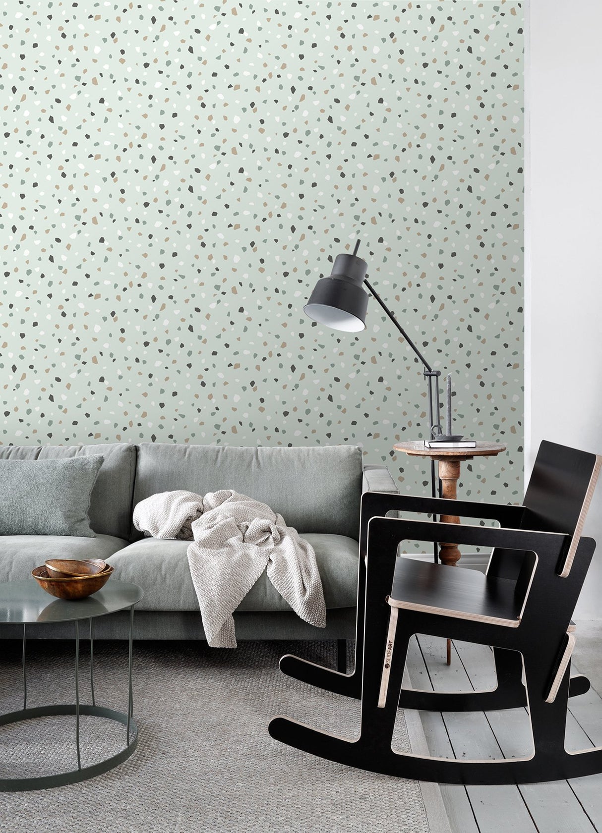 Ona Mint Terrazzo Wallpaper with Abstract Bohemian Pattern - Chesapeake 4060-139036