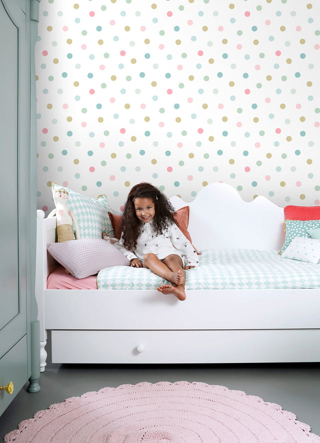 Jubilee Multicolor Polka Dots Kids Wallpaper - Chesapeake 4060-139041