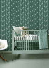 Vivi Teal Giraffe Wallpaper with Kids Animal Motif - Chesapeake 4060-139061