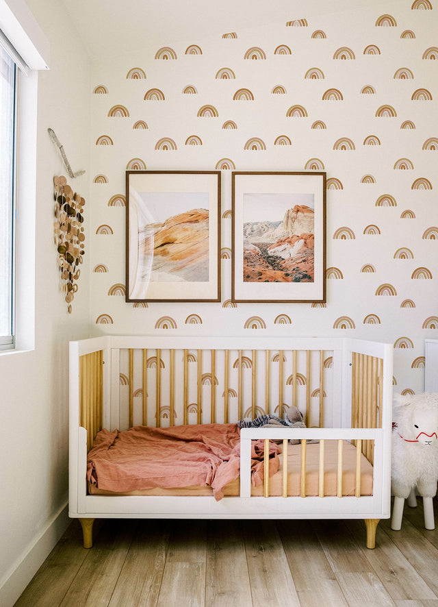 Joss Honey Rainbow Wallpaper with Kids Geometric Pattern - Chesapeake 4060-139253