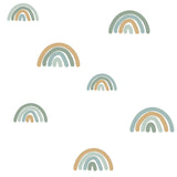 Joss Teal Rainbow Wallpaper with Kids Geometric Graphic Motif - Chesapeake 4060-139254
