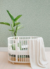 Willa Moss Dots Wallpaper Moss with Bohemian Polka Dots - Chesapeake 4060-139256