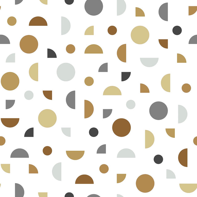 Marilee Neutral Circles Wallpaper with Bohemian Geometric Pattern - Chesapeake 4060-139278
