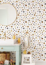 Marilee Neutral Circles Wallpaper with Bohemian Geometric Pattern - Chesapeake 4060-139278