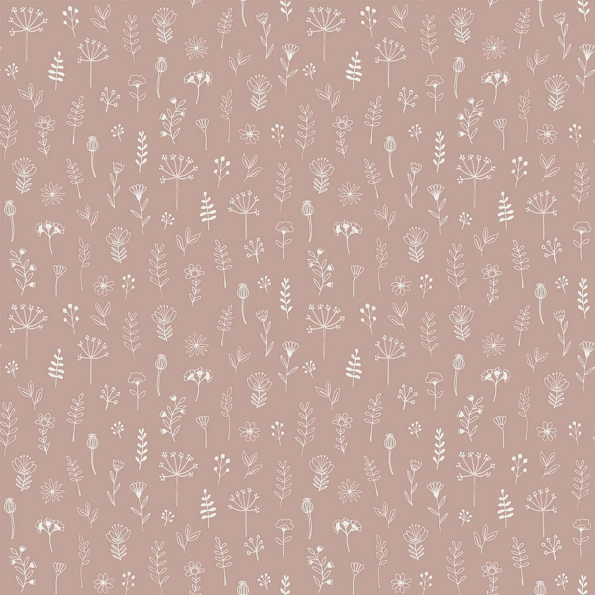 Tatula Rose Floral Wallpaper with Scandinavian Botanical Flower Pattern - Chesapeake 4060-139280