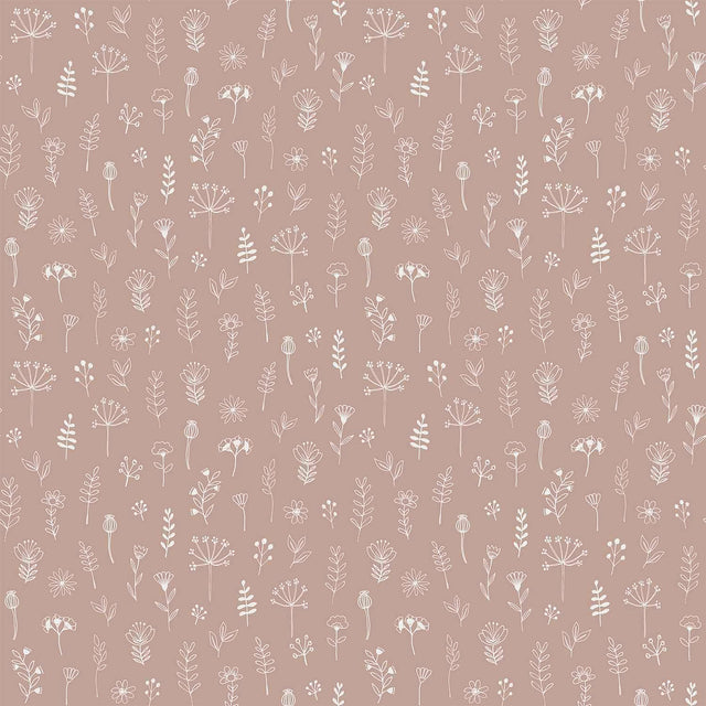 Tatula Rose Floral Wallpaper with Scandinavian Botanical Flower Pattern - Chesapeake 4060-139280