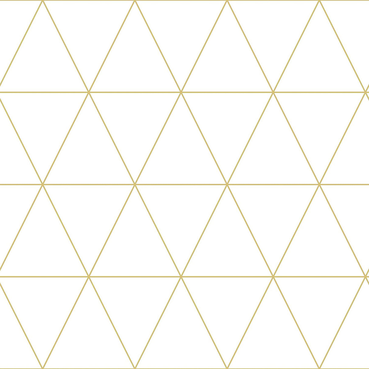 Leda Metallic Geometric White Wallpaper with Gold Triangular Pattern - Chesapeake 4060-347682