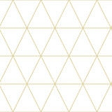 Leda Metallic Geometric White Wallpaper with Gold Triangular Pattern - Chesapeake 4060-347682