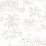 Boheme Platinum Animals Wallpaper with Safari Sketch Motif - Chesapeake 4060-347692