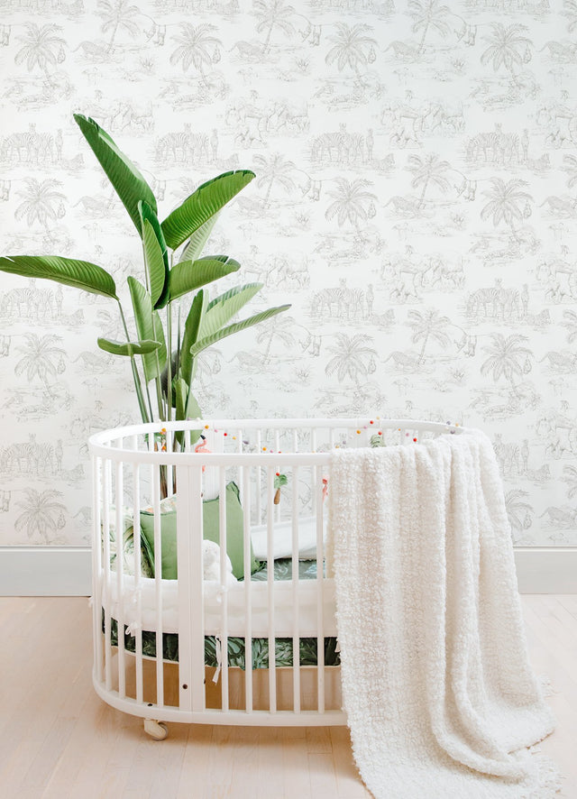 Boheme Platinum Animals Wallpaper with Safari Sketch Motif - Chesapeake 4060-347692