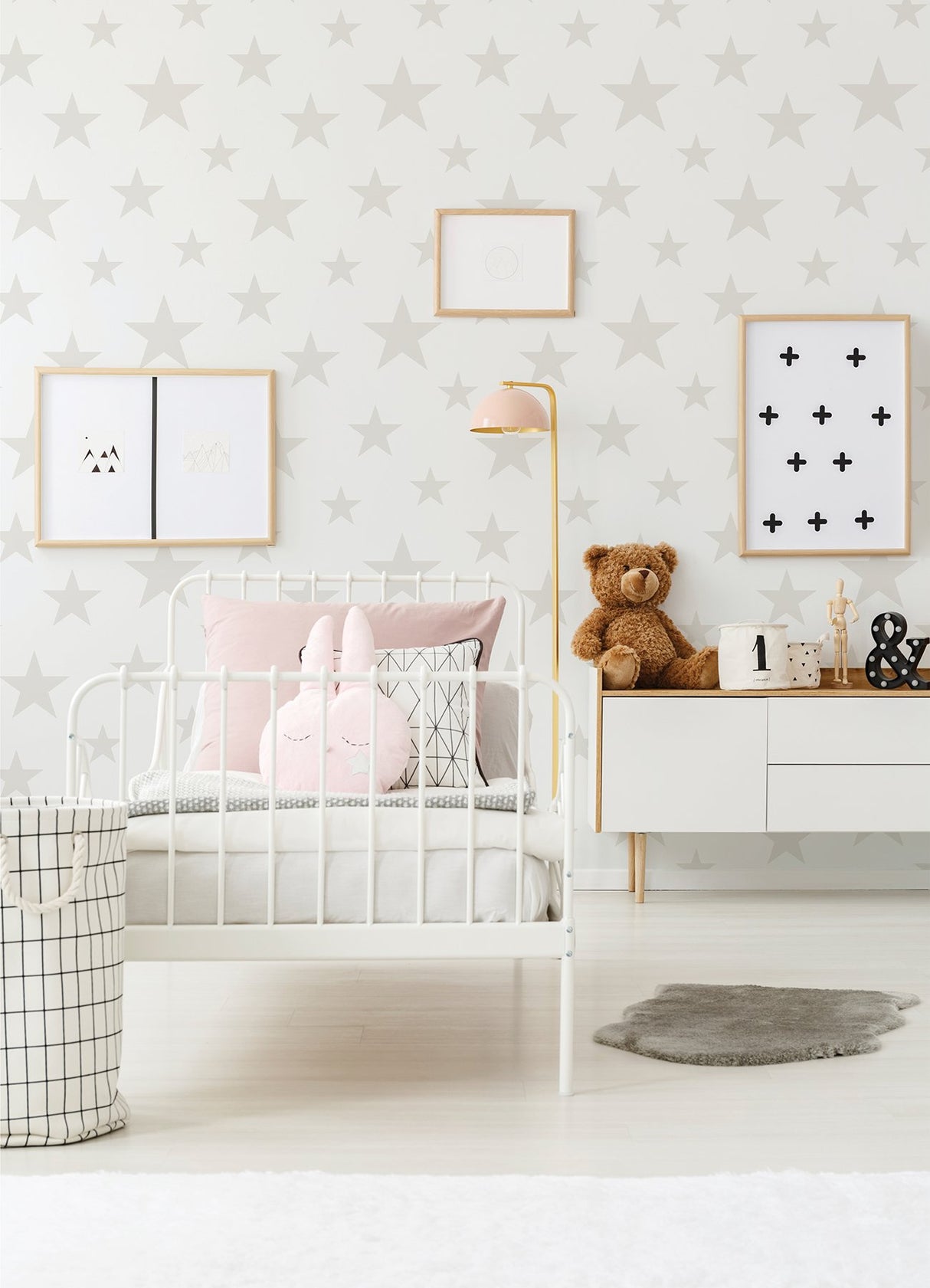 Amira Cream Stars Wallpaper with Kids Graphics Pattern - Chesapeake 4060-347696