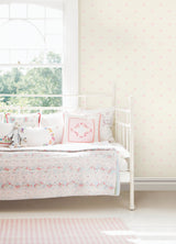 Bea Light Pink Crowns Wallpaper with Kids Novelty Pattern - Chesapeake 4060-347702
