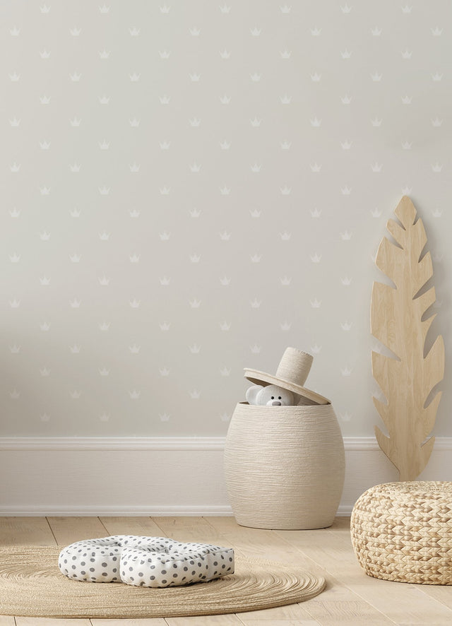 Bea Silver Crowns Wallpaper with Fairy Tale Novelty Kids Style - Chesapeake 4060-347703