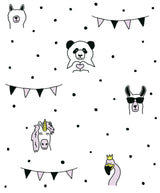Orlow Pink Llama Wallpaper with Novelty Animals Pattern, Kids Non Woven Unpasted - Chesapeake 4060-381381
