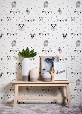 Orlow Pink Llama Wallpaper with Novelty Animals Pattern, Kids Non Woven Unpasted - Chesapeake 4060-381381