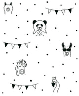 Orlow Black Llama Wallpaper with Novelty Kids Motif - Chesapeake 4060-381382