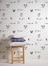 Orlow Black Llama Wallpaper with Novelty Kids Motif - Chesapeake 4060-381382