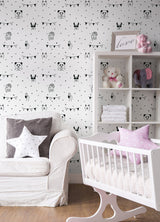 Orlow Black Llama Wallpaper with Novelty Kids Motif - Chesapeake 4060-381382
