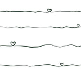 Love & Hearts Black Script Wallpaper with Novelty Kids Graphic in Black - Chesapeake 4060-381403