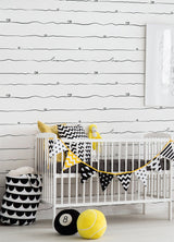 Love & Hearts Black Script Wallpaper with Novelty Kids Graphic in Black - Chesapeake 4060-381403