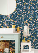 Zev Blue Butterfly Wallpaper with Kids Non Woven Pattern - Chesapeake 4060-58101