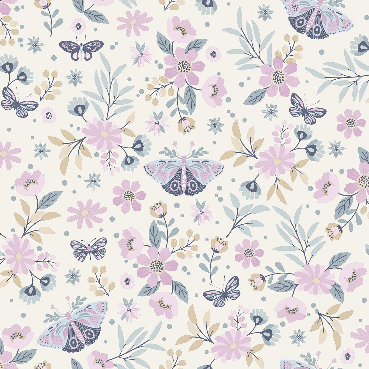 Zev Pink Butterfly Wallpaper with Kids Butterflies Motif - Chesapeake 4060-58103