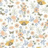 Zev Coral Butterfly Wallpaper with Kids Floral and Butterflies Pattern - Chesapeake 4060-58105