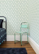 Bitsy Mint Woodland Wallpaper with Kids Animals Pattern - Chesapeake 4060-91304