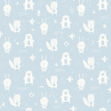 Bitsy Sky Blue Woodland Wallpaper with Kids Woodland Animal Pattern - Chesapeake 4060-91311