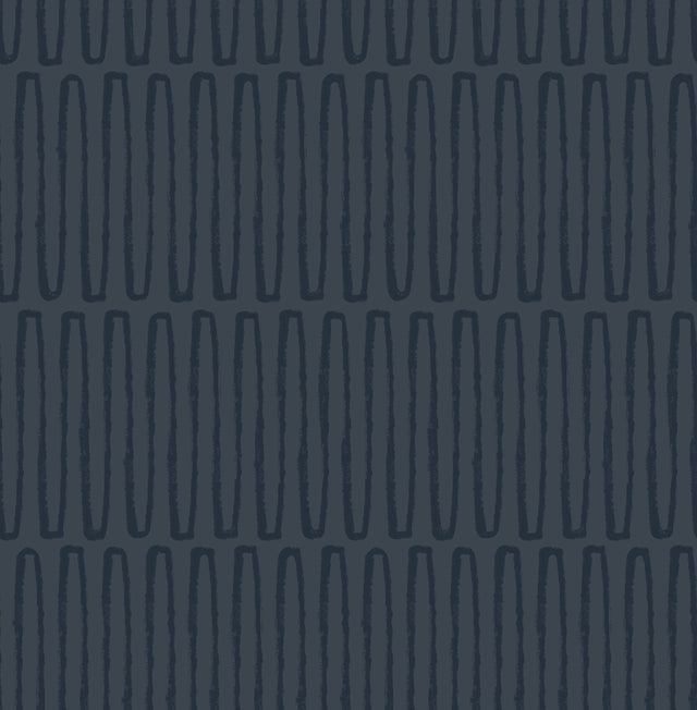 Lars Retro Wave Navy Wallpaper with Modern Geometric Graphic Pattern - A-Street Prints 4066-26502