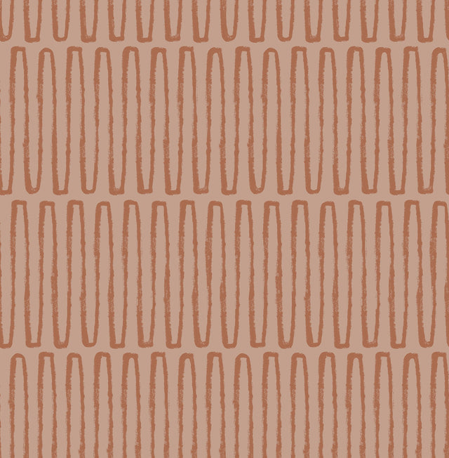 Lars Coral Retro Wave Wallpaper with Geometric Graphic Pattern - A-Street Prints 4066-26503