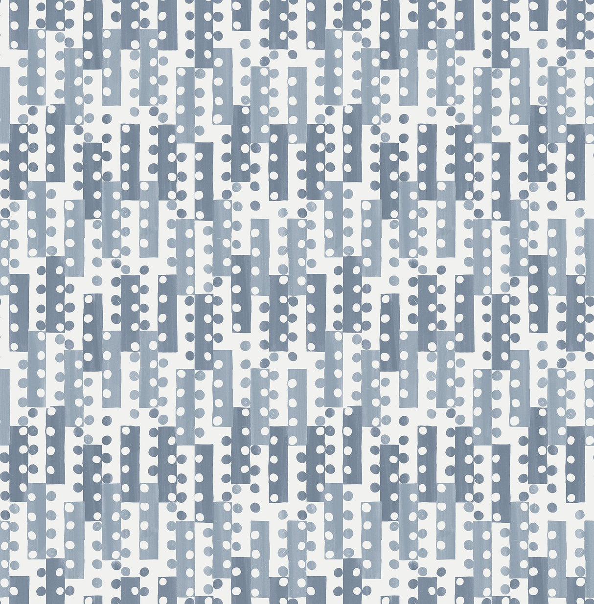 Erik Blue Building Blocks Wallpaper with Retro Geometric Pattern - Brewster 4066-26508
