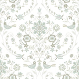 Britt Neutral Embroidered Damask Wallpaper with Botanical Farmhouse Motif - A-Street Prints 4066-26513