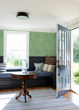 Elin Green Berry Botanical Wallpaper with Leaves Motif, Farmhouse Style - A-Street Prints 4066-26515
