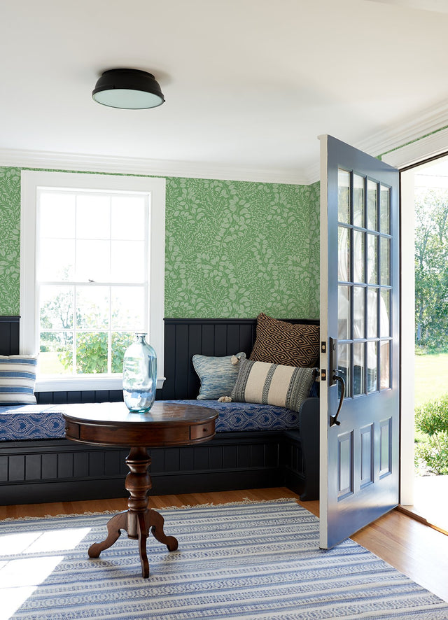 Elin Green Berry Botanical Wallpaper with Leaves Motif, Farmhouse Style - A-Street Prints 4066-26515