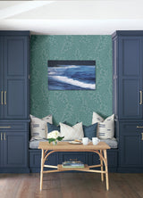 Elin Sky Blue Berry Botanical Wallpaper with Leaves Motif - Brewster 4066-26518