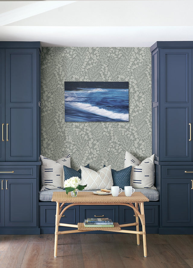 Elin Charcoal Berry Botanical Wallpaper with Scandinavian Leaf and Berry Motif - A-Street Prints 4066-26519
