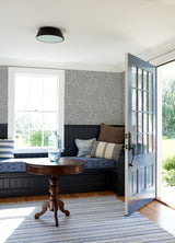 Elin Charcoal Berry Botanical Wallpaper with Scandinavian Leaf and Berry Motif - A-Street Prints 4066-26519