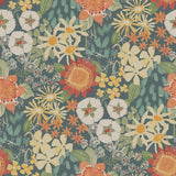Karina Teal Wildflower Garden Wallpaper with Watercolor Floral Pattern - A-Street Prints 4066-26520