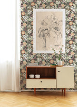 Karina Raspberry Wildflower Garden Wallpaper with Botanical Floral Pattern, Farmhouse Style - A-Street Prints 4066-26522