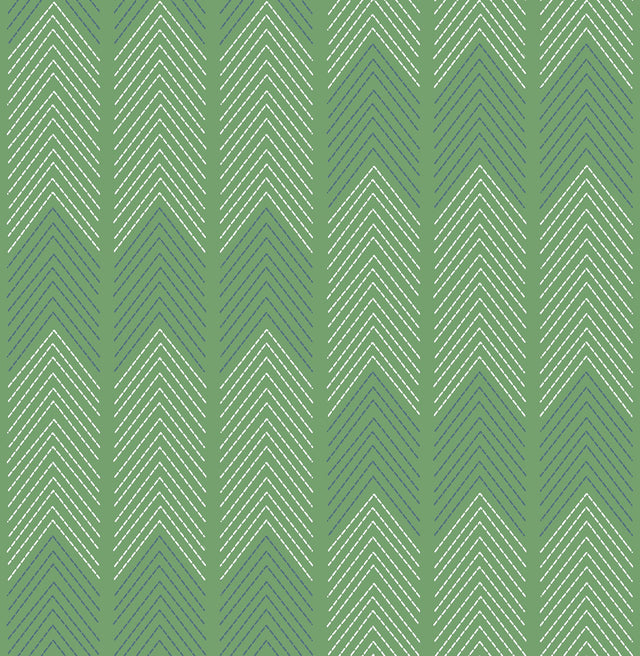 Nyle Green Chevron Stripes Wallpaper with Modern Graphic Chevron Pattern - A-Street Prints 4066-26525