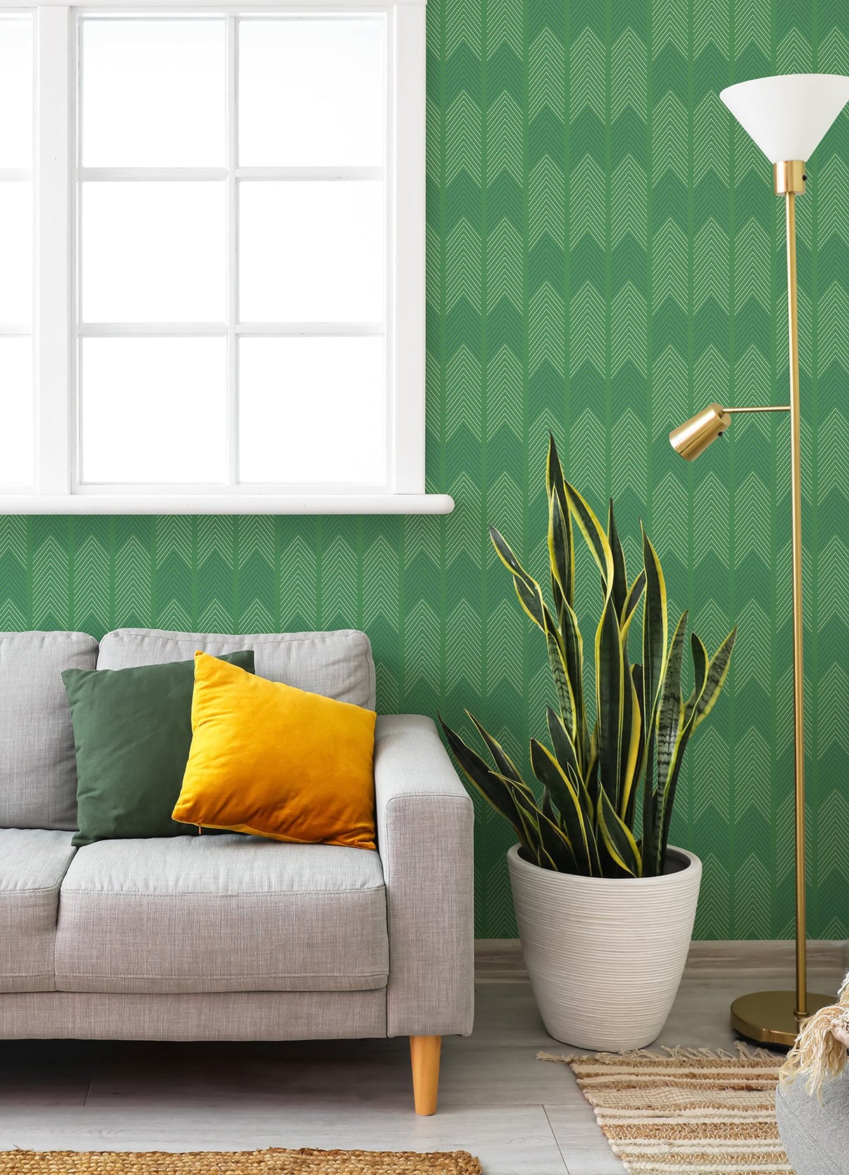 Nyle Green Chevron Stripes Wallpaper with Modern Graphic Chevron Pattern - A-Street Prints 4066-26525