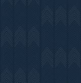 Nyle Dark Blue Chevron Stripes Wallpaper with Modern Graphic Chevron Pattern - A-Street Prints 4066-26526