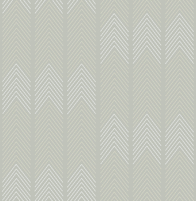 Nyle Light Grey Chevron Stripes Wallpaper with Modern Graphic Chevron Pattern - Brewster 4066-26527