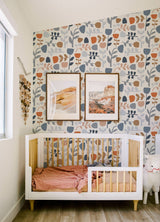 Juni Orange Abstract Tulips Wallpaper with Scandinavian Botanical Abstract Motif - A-Street Prints 4066-26535